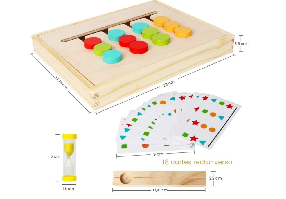 Jouets d'apprentissage préscolaire pour enfants, planche de puzzle coulissante en bois, jouets de tri des formes de couleur, jeu de logique éducatif, cadeau pour les tout-petits de 3, 4, 5, 6, 7 ans, garçons et filles