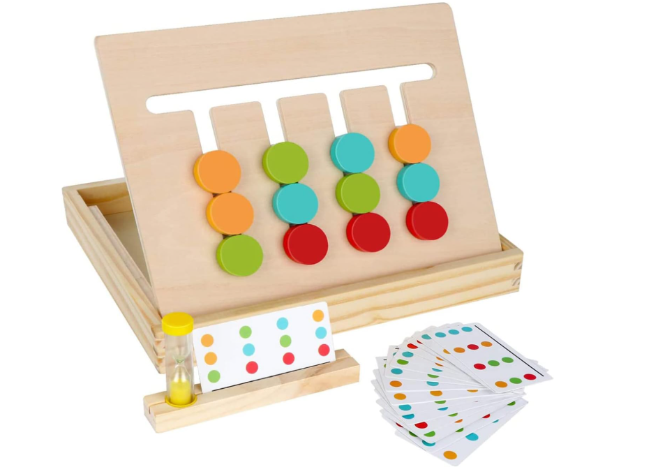 Jouets d'apprentissage préscolaire pour enfants, planche de puzzle coulissante en bois, jouets de tri des formes de couleur, jeu de logique éducatif, cadeau pour les tout-petits de 3, 4, 5, 6, 7 ans, garçons et filles